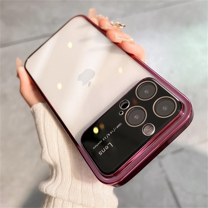 Großes Fenster iPhone 15 Concept Handyhülle für iPhone 12 13 14 Pro Max 14Plus Transparente TPU-Beschichtung Telefonabdeckung Glas Großes Fenster