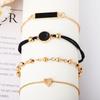 European and American love black turquoise gold beaded bracelet square personalized bracelet trend 1 piece jewelry