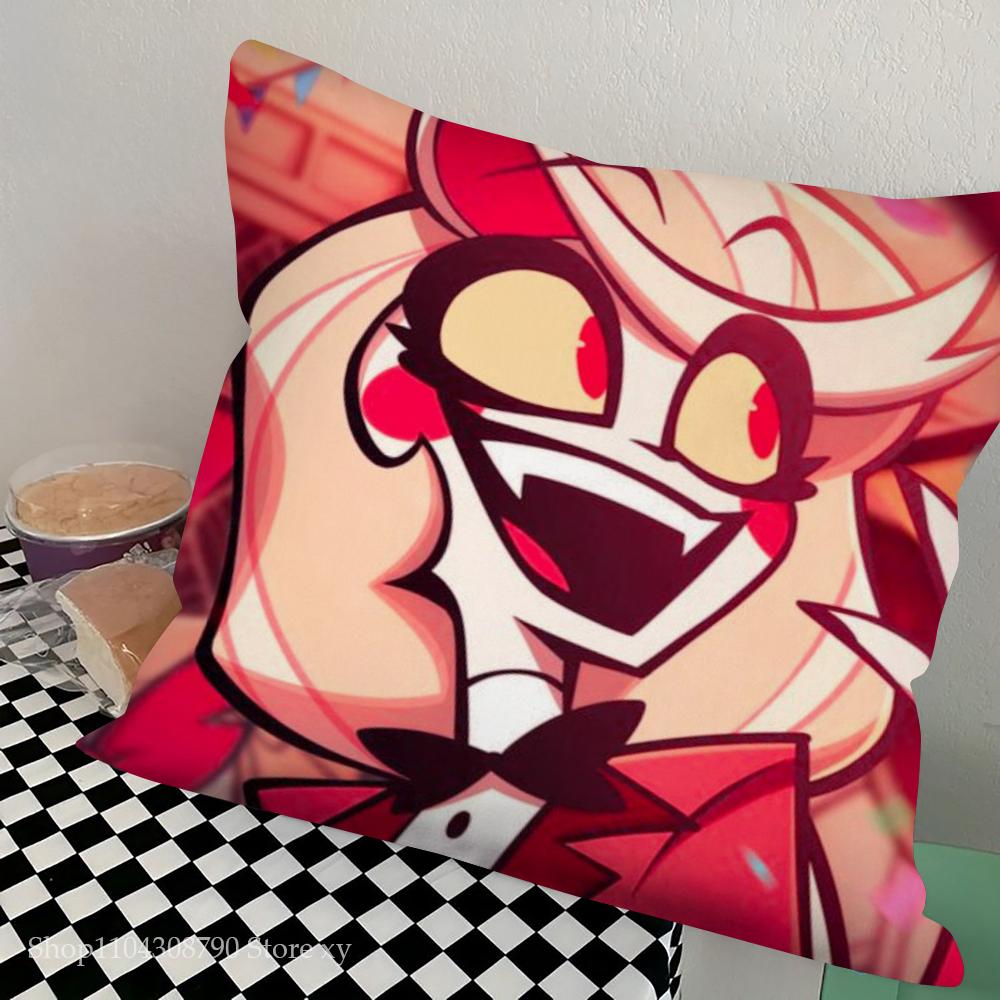 1pc Hazbin Pillow Case Square Bedroom Sofa Leisure Comfort Cushion Car Living Room Home Decoration
