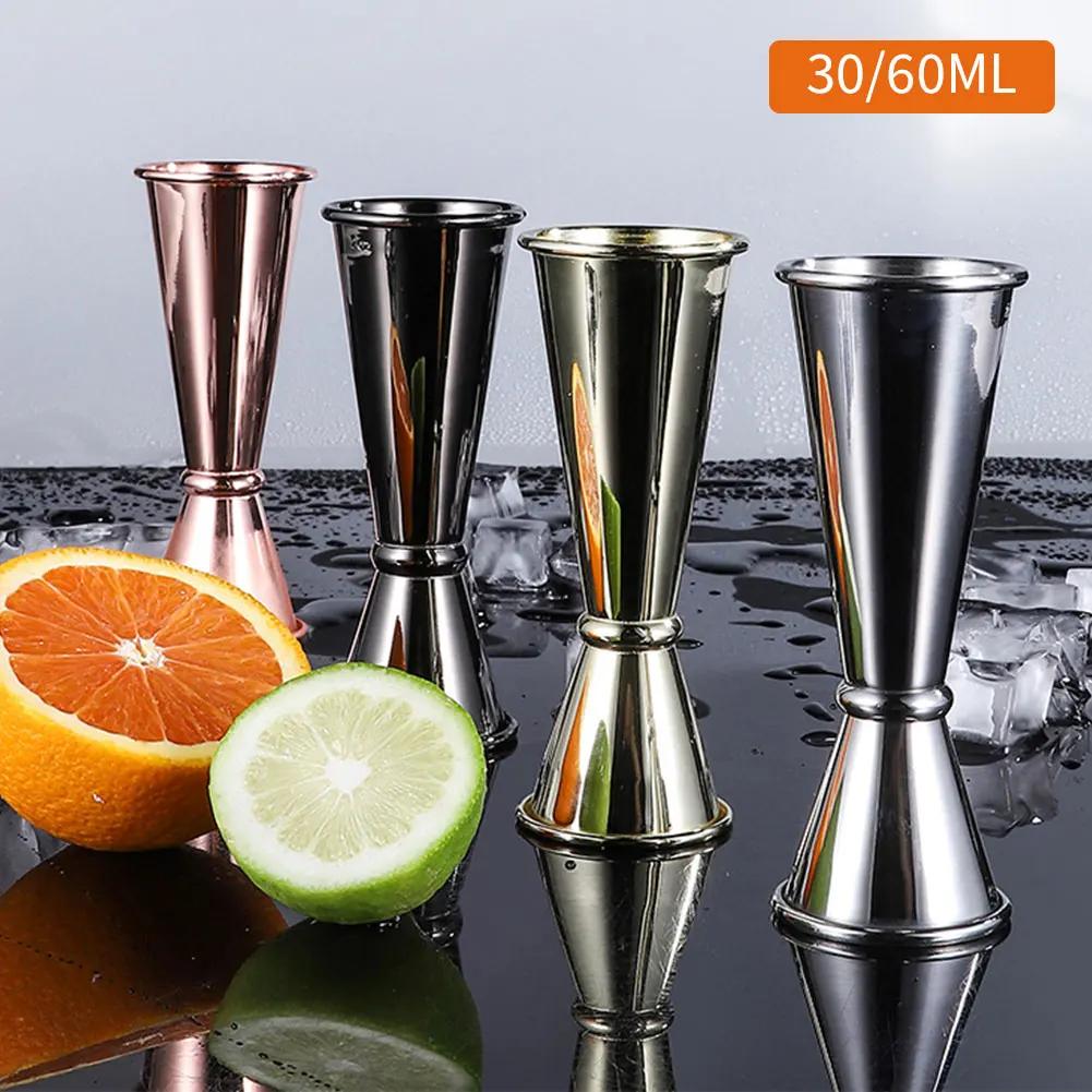 15/30ml veya 30/60ml Çift Atış Paslanmaz Çelik Ölçü Kabı Kokteyl Çalkalayıcı İçecek Ruhu Ölçü Kalıbı Mutfak Bar Bar Gereçleri Araçları