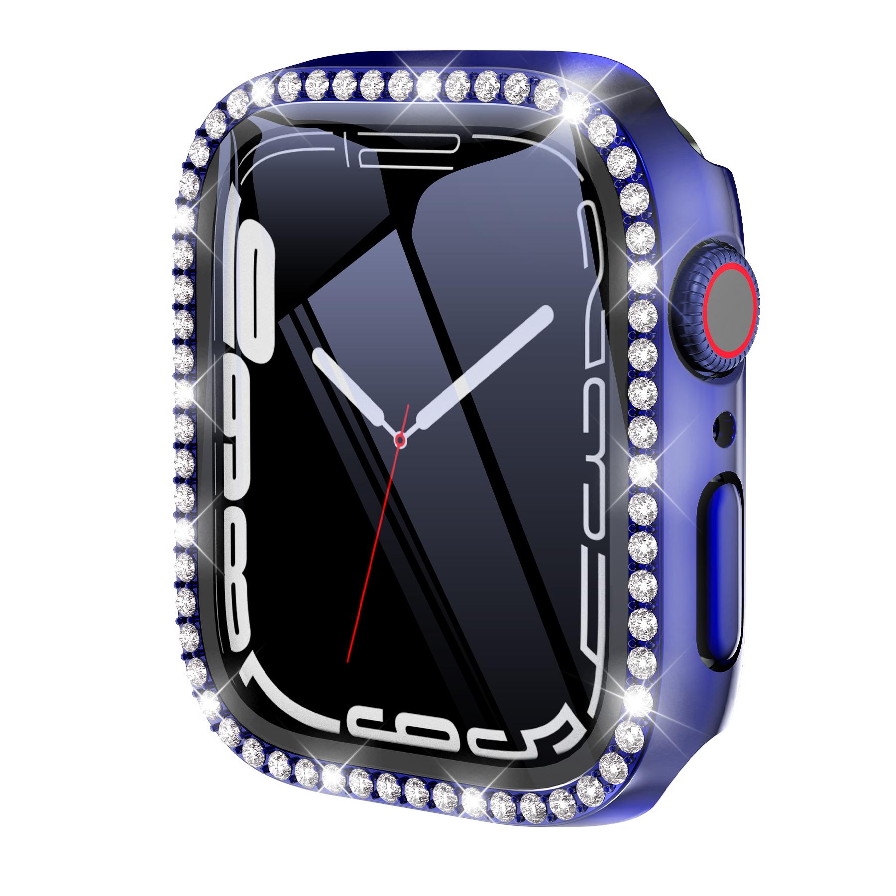 

Блискучий Захисний екран з діамантами для Apple Watch 45 41 40 44мм 42мм 38мм З корпусом із загартованого скла iWatch Серії 9 8 7 6 SE 5 4 3 45MM Series 8 7 midnight синього кольору