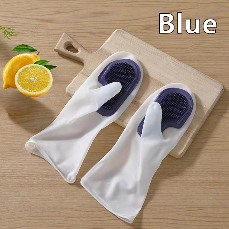 Dishwashing Cleaning Gloves Magic Silicone Rubber Dish Washing Gloves for Household Sponge Scrubber Kitchen Cleaning Tools