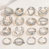 European and American Light Luxury Open Ring Women's Love Personality Niche Design Ring Set Versatile Jewelry