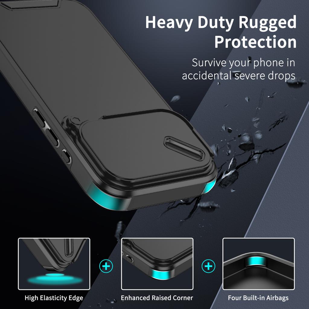 Slide Camera Lens Protection Phone Case For For Iphone 17Air 16E 16 15 14 Plus 13 Mini 12 11 17 Pro Max Shockproof Armor Cover Shell