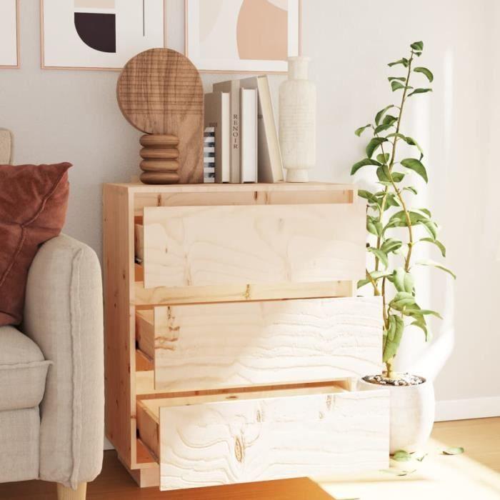 VidaXL Buffet 60x34x75 cm Bois massif de pin, Brun, 24.3kg