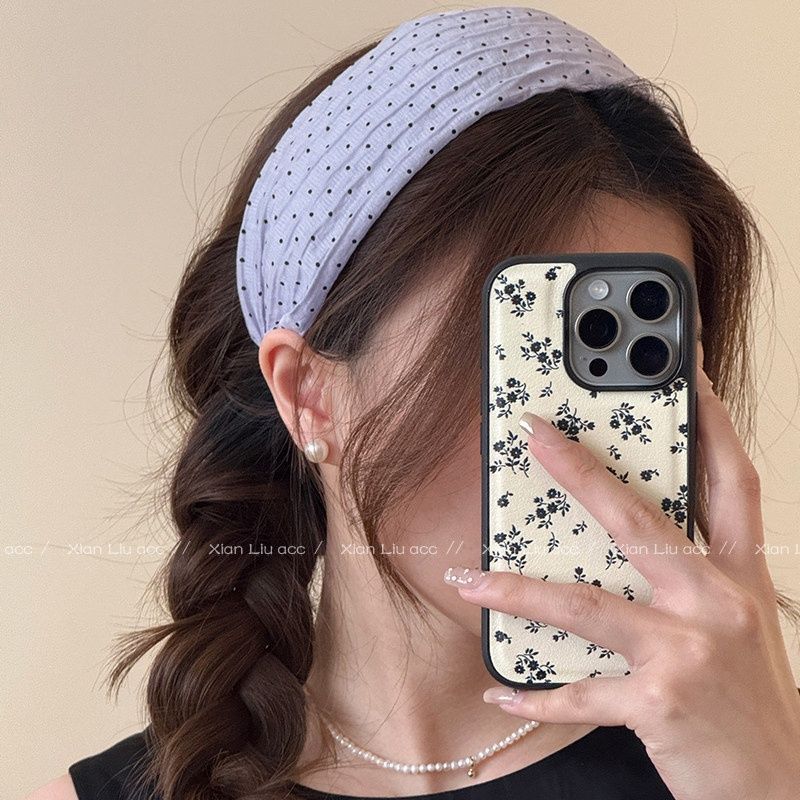 Polka Dot Wide Edge Headband Women's 2026 New Face Wash Pressure Hair Headband High Cranial Top Fashion Foreign Style Hairpin Hair Accessories