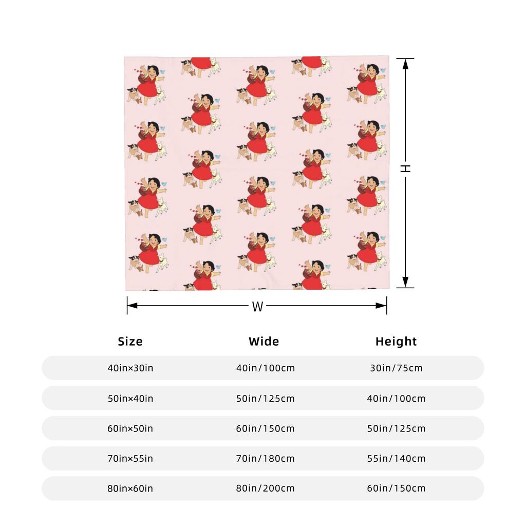 Heidi A Girl of the Alps Blanket Cartoon Anime Flannel Vintage Warm Throw Blankets for Home Textile Decor Car