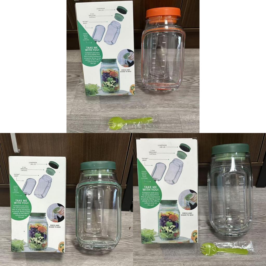 Salat-Pod Plastik-Salatbehälter mit auslaufsicherem Verschluss für Küche und Zuhause