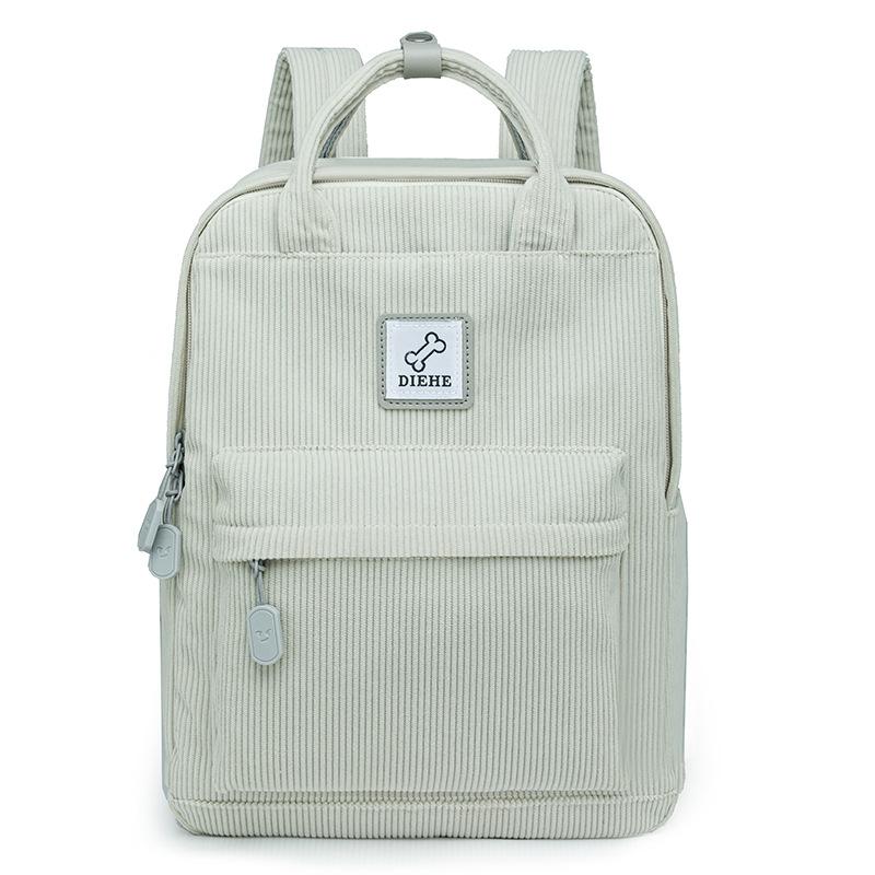 Schoolbag New Japanese Schoolbag Female Junior High School College Student Corduroy Backpack Travel Large Capacity Simple Portable Backpack