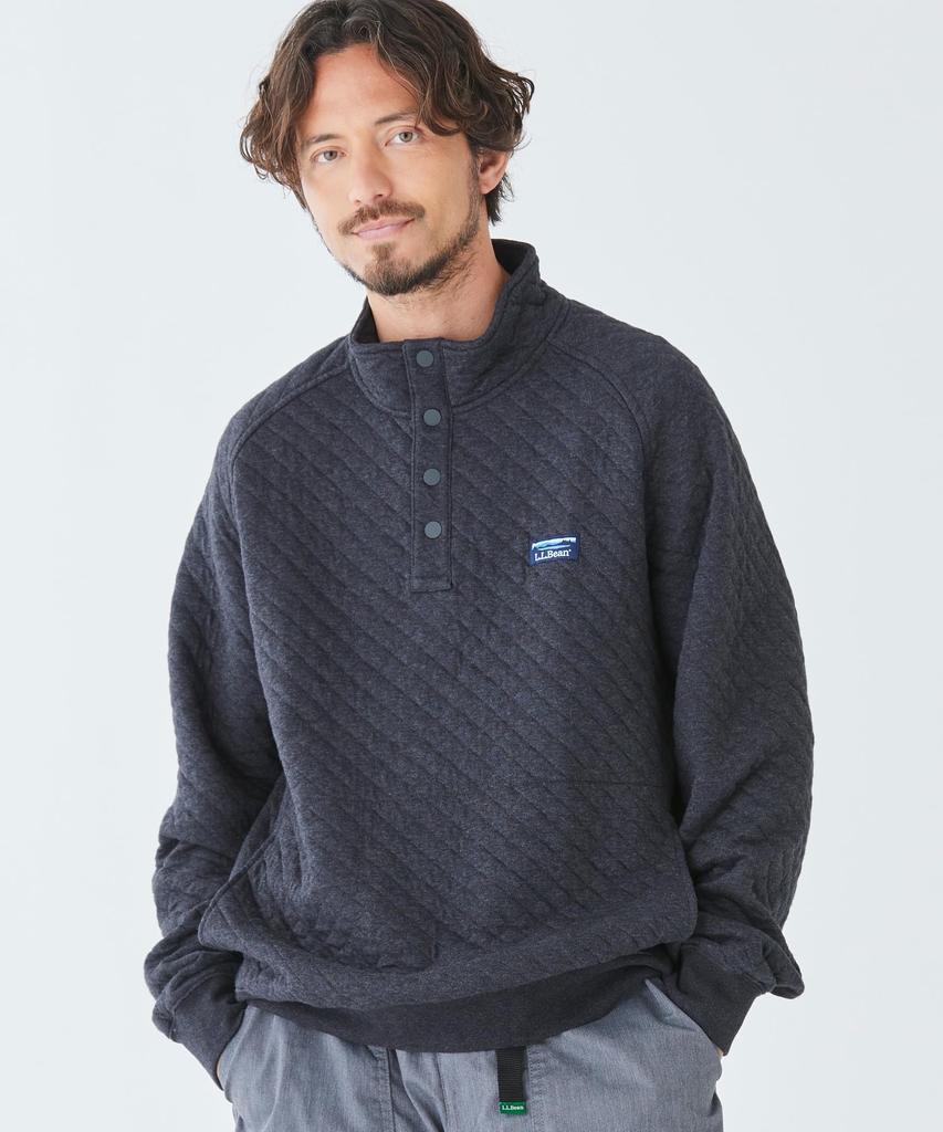 Quilted Mock Neck US Size Classic Navy 1000027767 L.L.Bean Men's Sweatshirt, Fit, Regular, Small, Blue,
