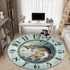 1pc Fish Clock Office Round Area Rug, Indoor Mat Suitable For Office, Under Office Chairs Bedroom Living Room Home Decor, Room Deco, 096