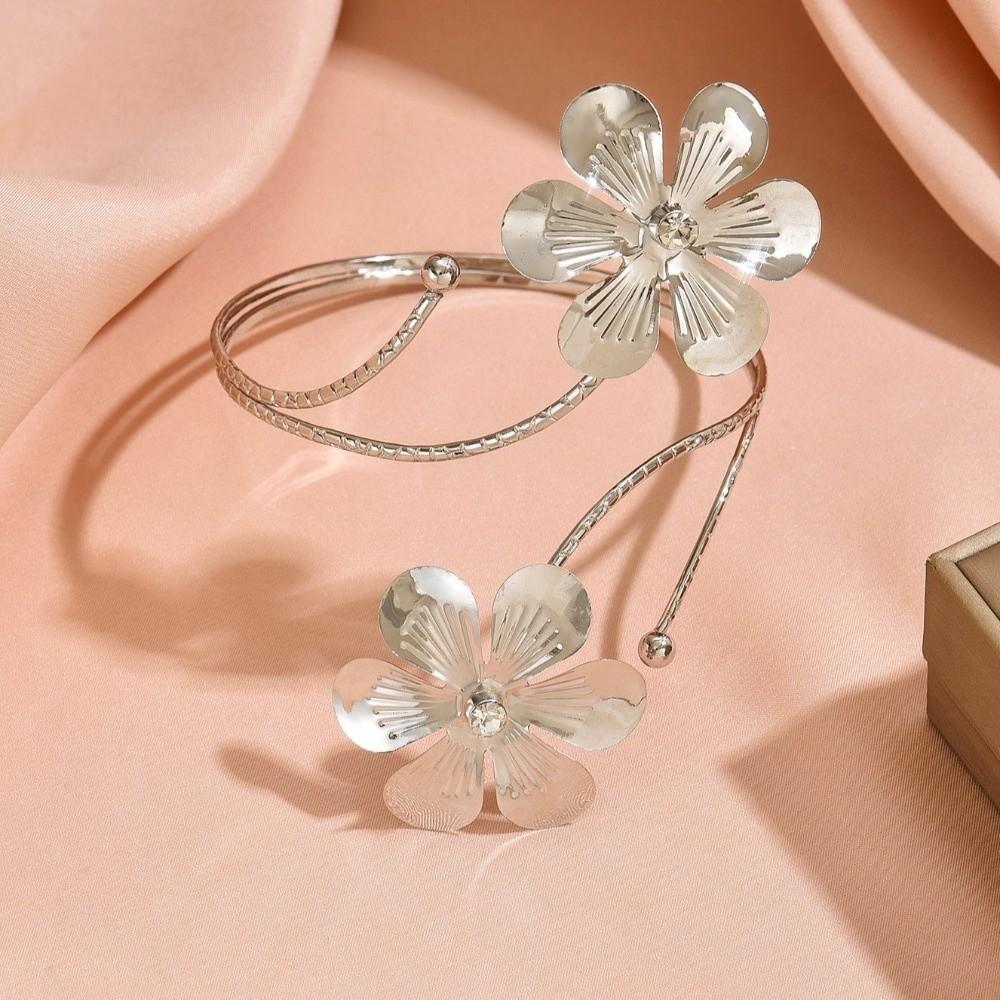 Bohemia Style Flower Bracelet Floral Armband Vintage Open Arm Bangle  Girls
