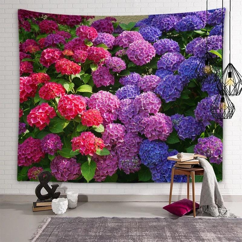 Sunset Flower Field Landscape Wall Decor Tapestry Home Living Room Tapestry