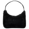 Prada Re-Edition Logo Zip Closure Terry Fabric Underarm Bag Hand Shoulder Bag Mini Women's Black