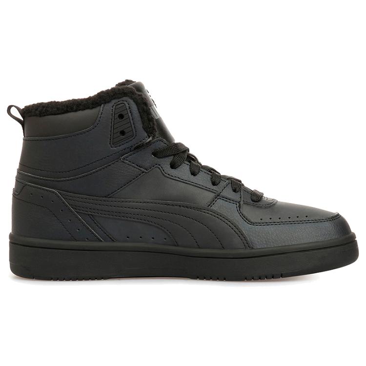Puma Rebound Joy Fur Comfortable Round Toe Cushioning Abrasion Resistant High Top Basketball Shoes Unisex Black 375576-04