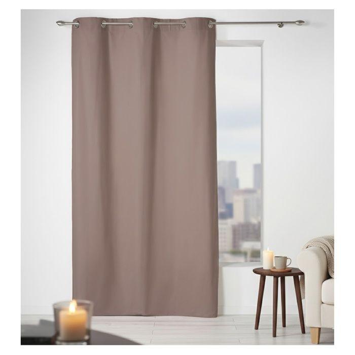 Rideau a oeillets coton uni 140 x 240 cm Panama noisette