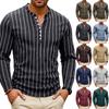 Gestreiftes einreihiges Slim Fit Langarm-Freizeit-Outdoor-Sportoberteil für Herren