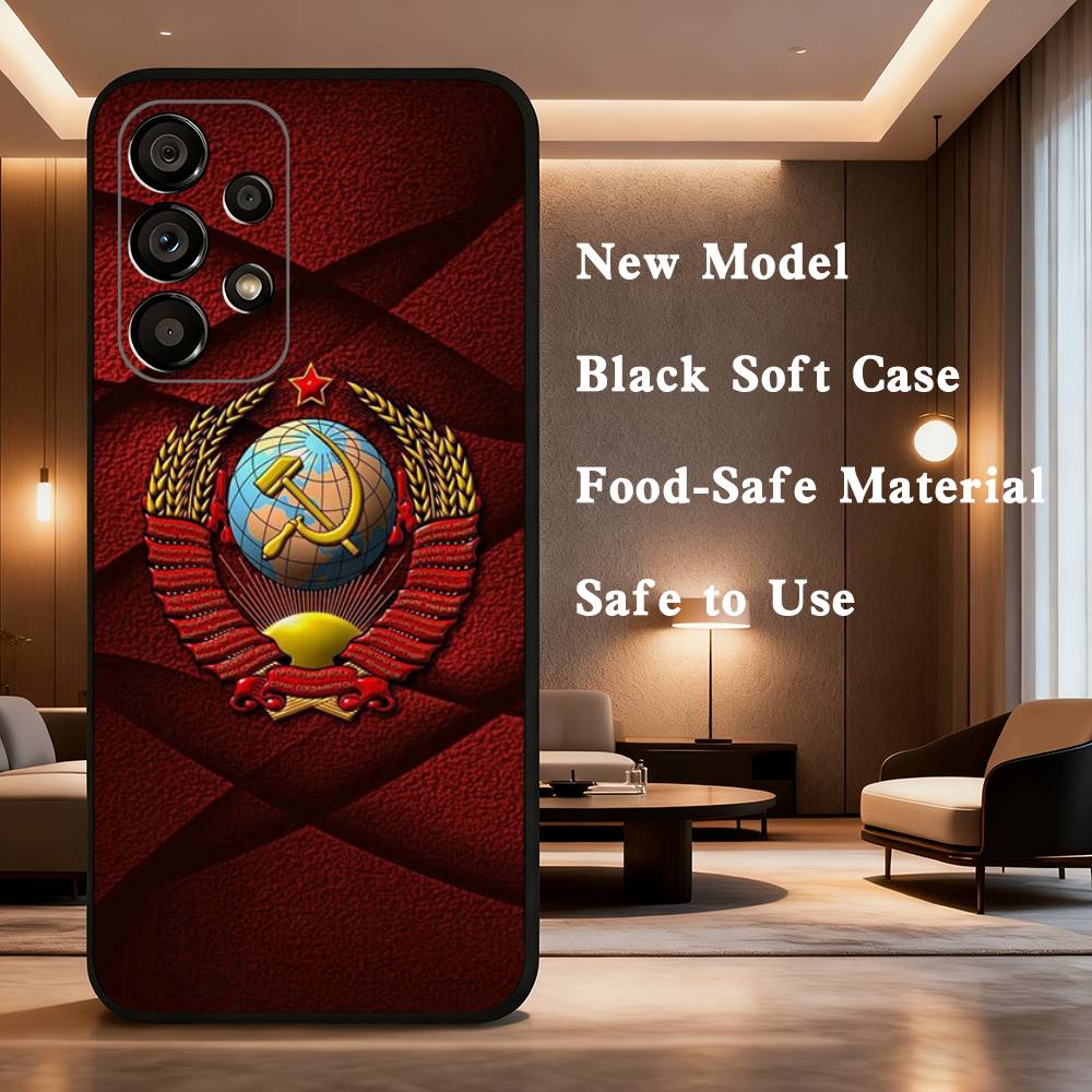 Sowjetische Kunstmedaille Hülle Für Samsung Galaxy A73,52,71,22,Note,31,8,9,53,32,72,41,J7,Weiche Schwarze Silikonhülle