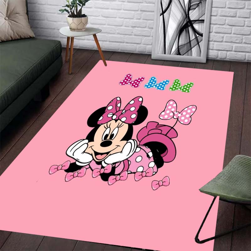 Pink Beautiful Minnie Print Pattern Carpet - Slip-resistant Kitchen Mat Outdoor Carpet Home and Bedroom Decoration Birthday Gift
