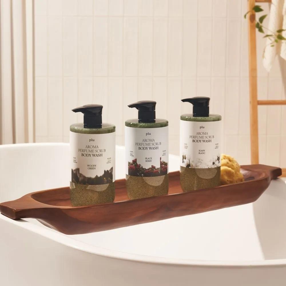 Aroma Perfume Scrub Body Wash 1000ml 3 Pieces Woody Green 1000ml
