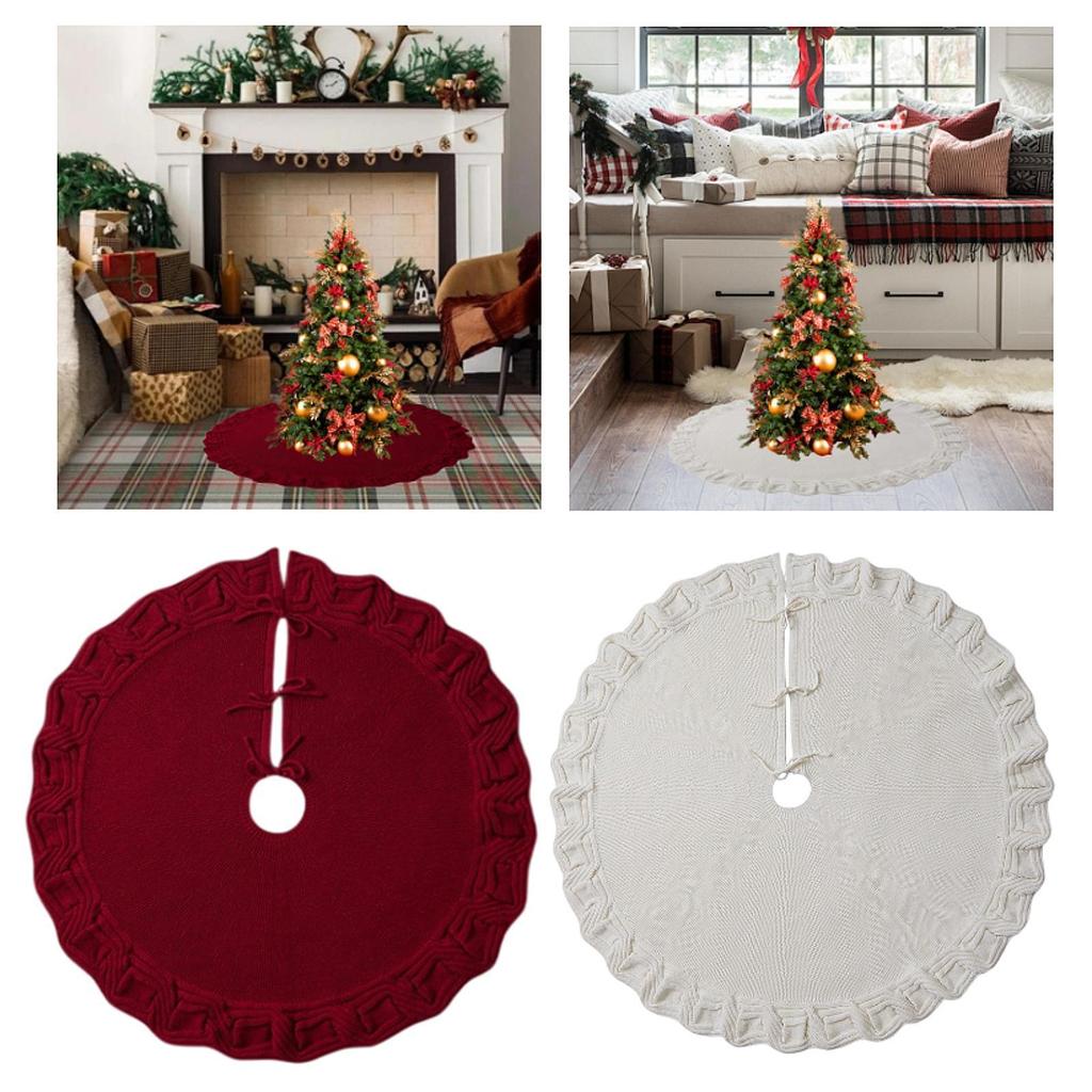 Christmas Tree Skirt Round Ornament Decorative Xmas Tree Skirt Christmas Decoration for Home Bedroom Hotel Holiday Party