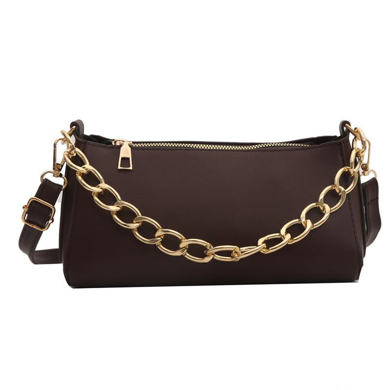 Urban Minimalist Style Pure Color Chain Small Square Shoulder Bag