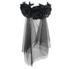 Halloween Floral Veil Headbands Mesh Lace for Women Cosplay Carnival Hair Props