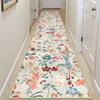 Retro Runner Rug Stylish Small Fresh Floral Print Bedroom Bedside Carpet  Foldable Machine Washable Non-slip Corridor Mats Tapis