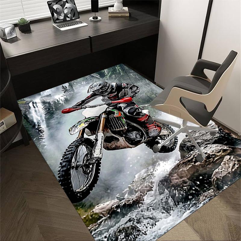 

1PC Motorbike Non-Slip Floor Carpet Compatible for Office&Living Room&Bedroom&Dining room - Soft & Pattern, Vibrant Colors-H0399 60cm by 90cm