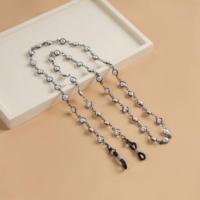 Trendy Pearl Sunglass Chain Hanging Cord Adjustable Eyeglass Lanyard Anti Drop Nonslip Mask Strap Women Accessory