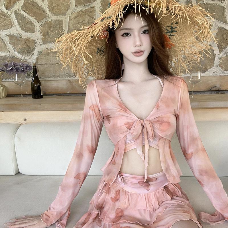 

2026 New Style Women s Swimwear - Sophisticated, Beautiful, Conservative Skirt-style Tie-Dye Set - Spa Island Resort Swimsuit XXL