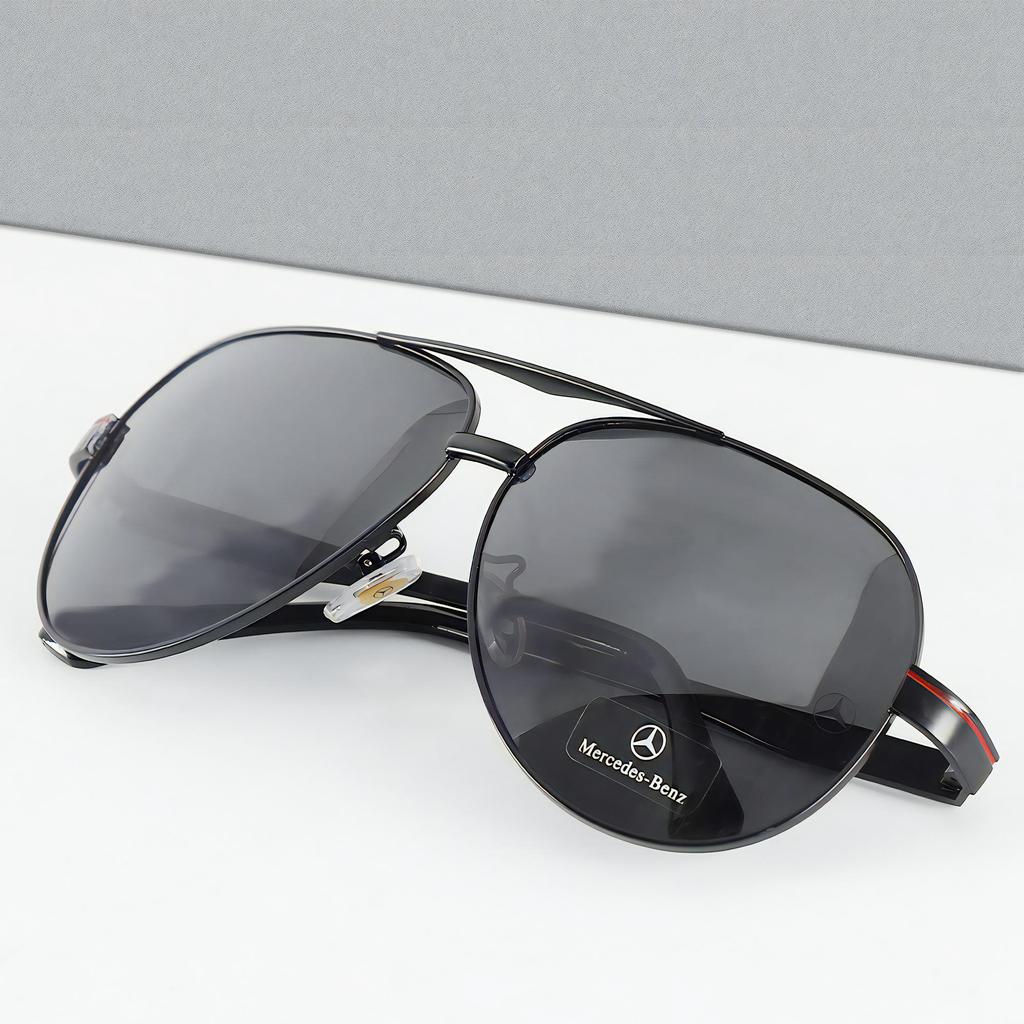 Autoaufkleber Auto Logo Sonnenbrille Fahrbrille Polarisiert Sonnenschutz für Mercedes Benz W177 CLS GLA GLC GLC GLK GLS SLK W204