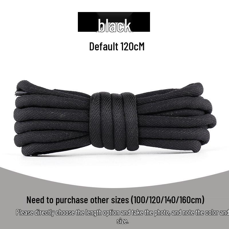 Round Thickened Sneaker Laces for Dad Shoes, Basketball Shoes, Leather Casual Shoes, and Martin Boots In Black, White, or Colored Styles.