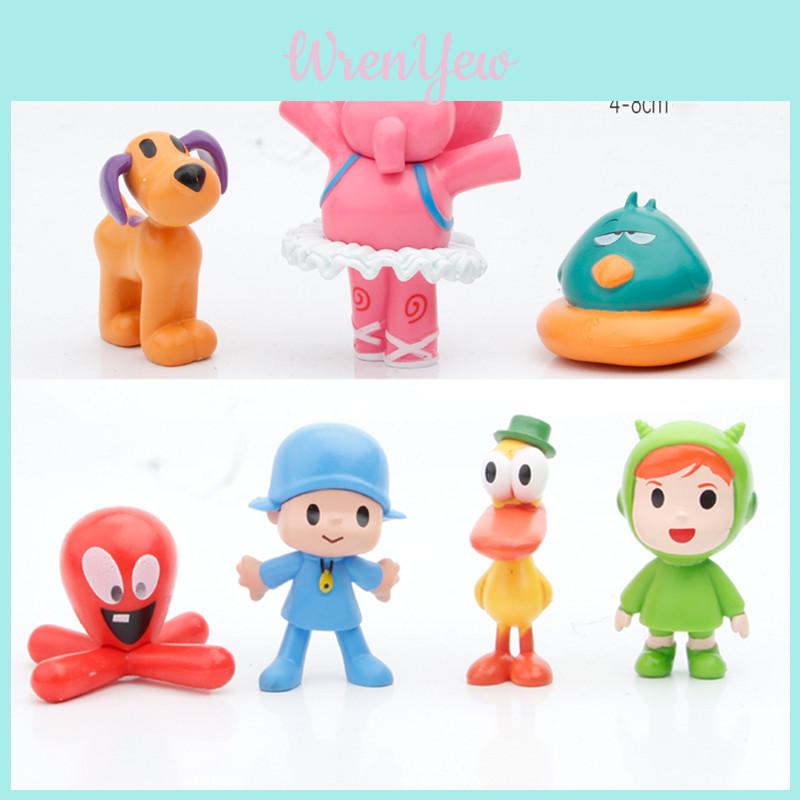 Set Premium di Miniature di Pocoyo 7pz Figure Zinkia Per Bambini Giocattolo e Collezionabili