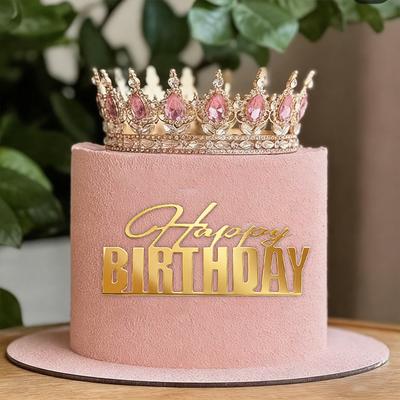 5 Pezzi Topper per Torta Buon Compleanno Specchio Acrilico Decorazioni Laterali per Torta per Bambini Adulti Torta di Compleanno Dessert Decorazioni Fai da Te