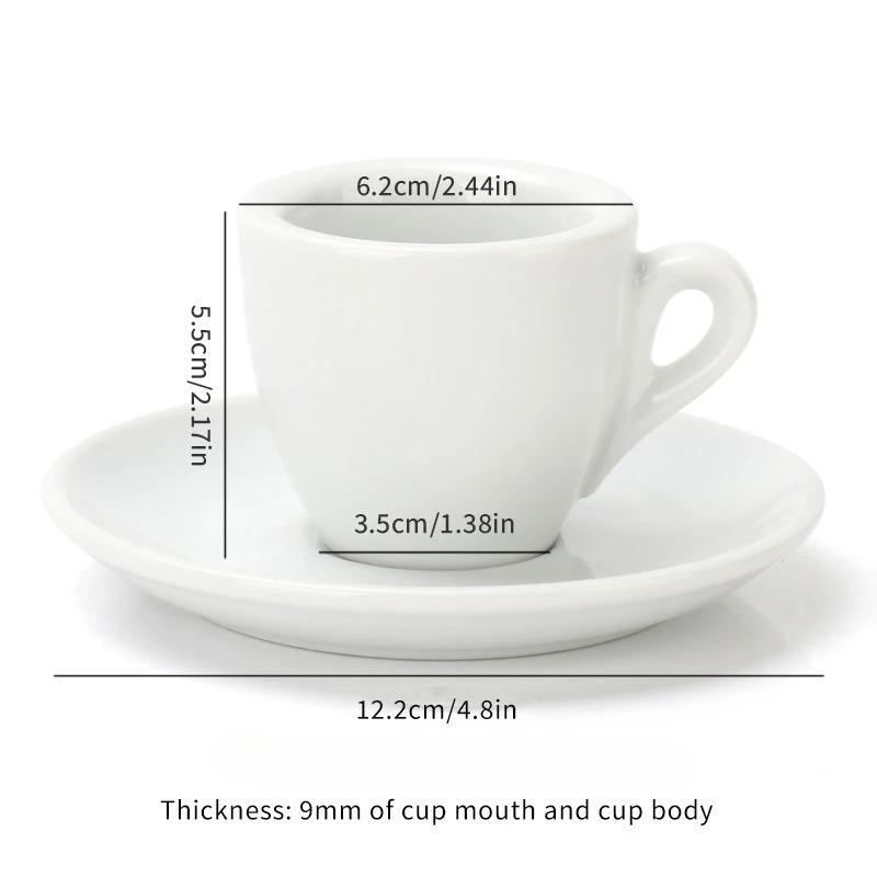 

50ML Ceramic Espresso Cups with Thick Design for Single Cup 9mm Cup Wall Long Lasting Insulation Espresso Barista Accessories 50ml