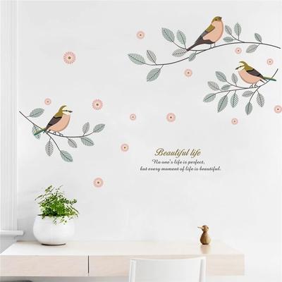 New Cartoon Birds Tree Branch Wall Decals Living Room Bedroom Home Decor Pvc Wall Stickers Diy Mural Art Decorative Posters