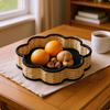 2 Pieces Paper Rope Basket Decorative Rattan Tray Basket Imitation Rattan Tray Natural Look Home Storage Eco-Friendly