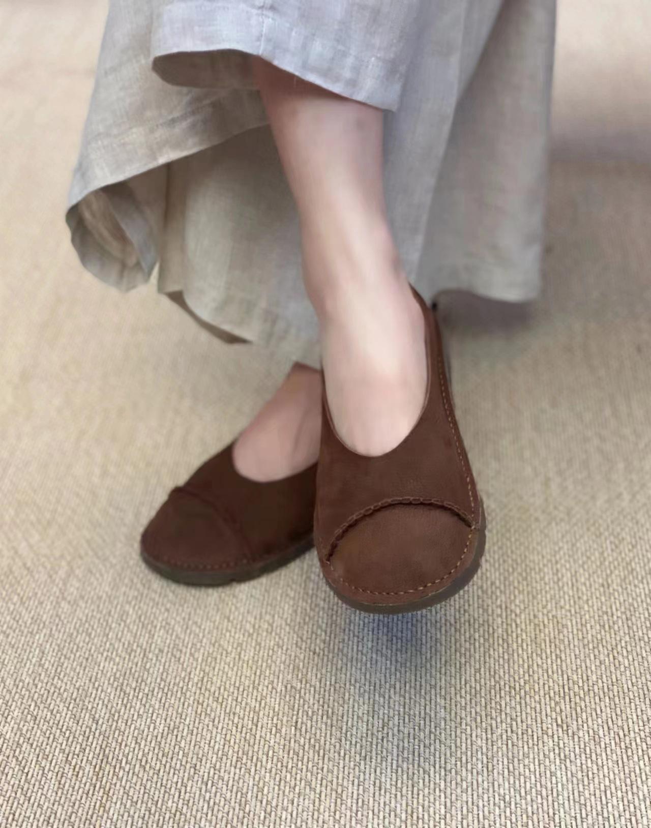 

Ручная работа из коровьей кожи первого слоя, женские ретро литературные туфли в стиле хлопка и льна, на мягкой подошве, из мягкой кожи 41