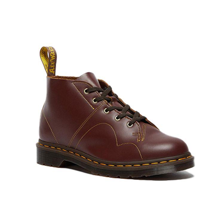 Dr. Martens Church Smooth Leather Monkey Boots Unisex Boots Dark-Red 16054601