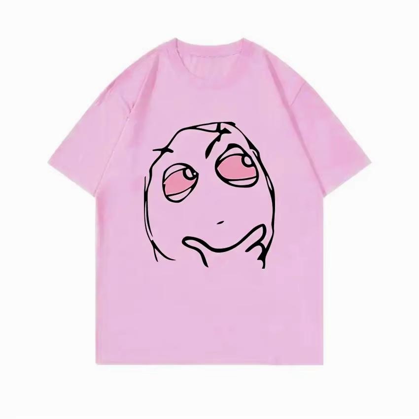 Rage Guy Troll Face Funny Meme Graphic Tshirt Unisex Pensive Red Eyes Reaction Unisexga Tee Y2k Casual Fashion Tops