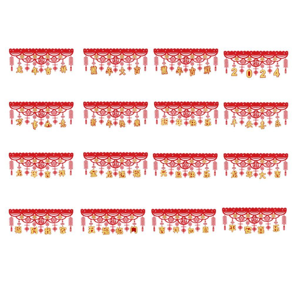 Decorative Chinese New Year Dragon Banners Felt Spring Festival Hanging Flag  Lunar New Year