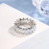 European and American Exaggerated Diamond Set Personalized Rectangular Zircon Square Ring for Women