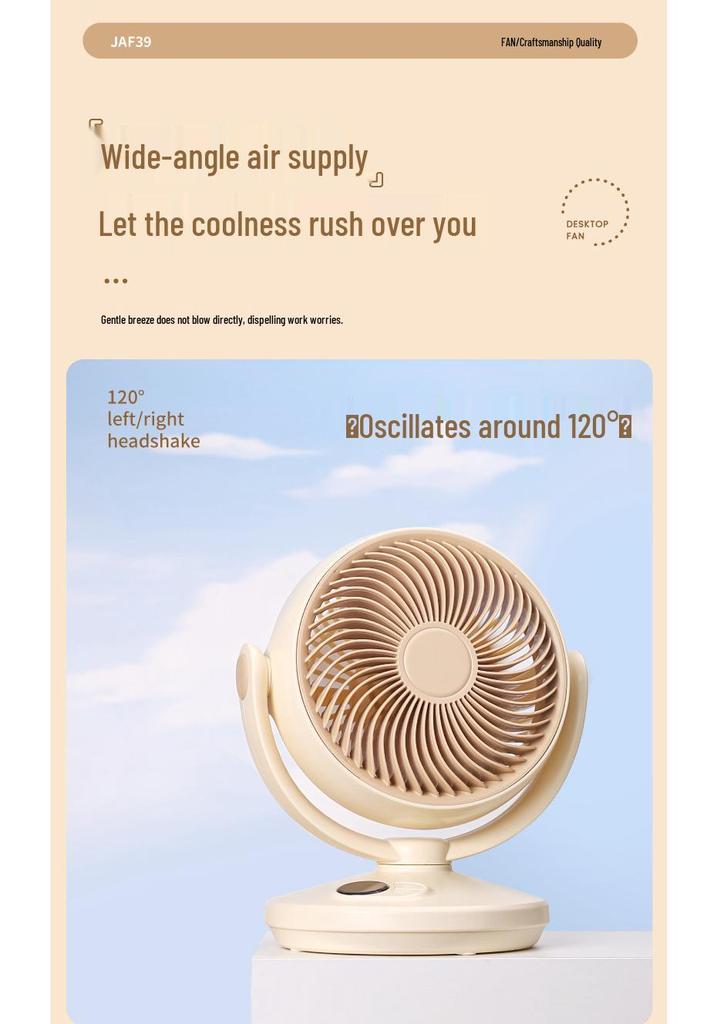 USB Rechargeable LED Desk Fan with Oscillation - Perfect for Dorms & Offices