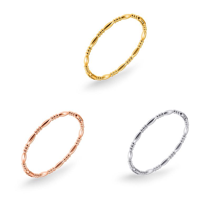 

Простой стильный браслет из титановой стали с покрытием из 18-каратного золота с каплями воды, твердый браслет из нержавеющей стали с шариками и бусинами для женщин