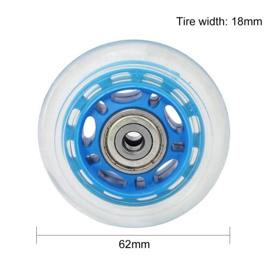 6,2 cm Transparent Silent Mute Caster Wheel Bagagevagn Tillbehör för skridskor