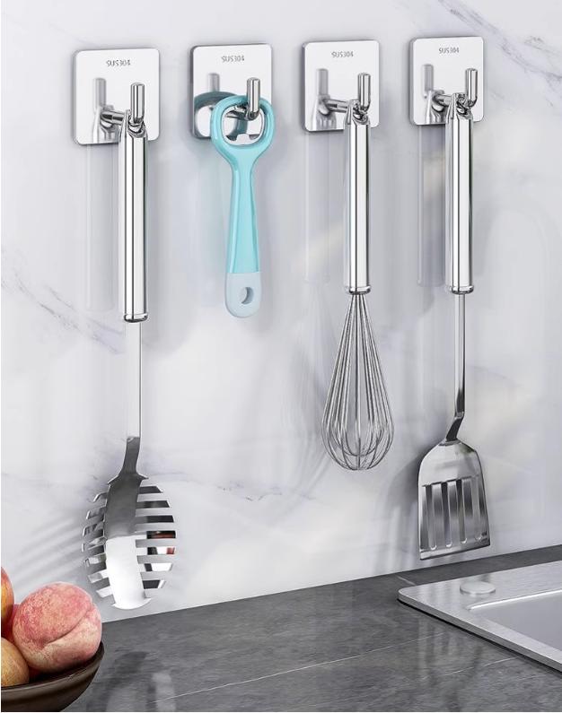 

Stainless Steel Hooks, Door Hooks, Storage Hooks, Kitchen Stainless Steel Hooks, 5pc One Size серебряный