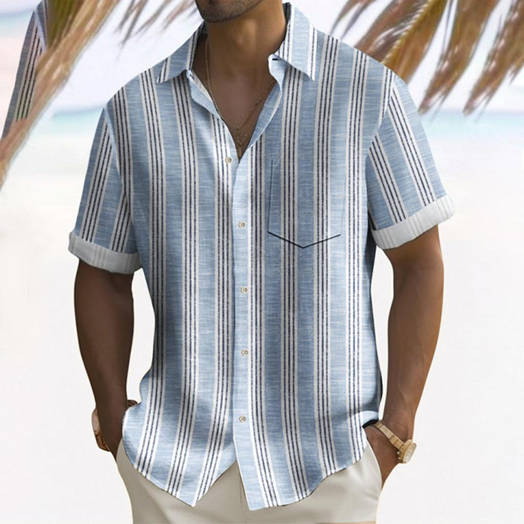 Hawaiian Shirt For Men, Men's Vintage Button Down Bowling Shirts Short Sleeve Summer Beach Shirt