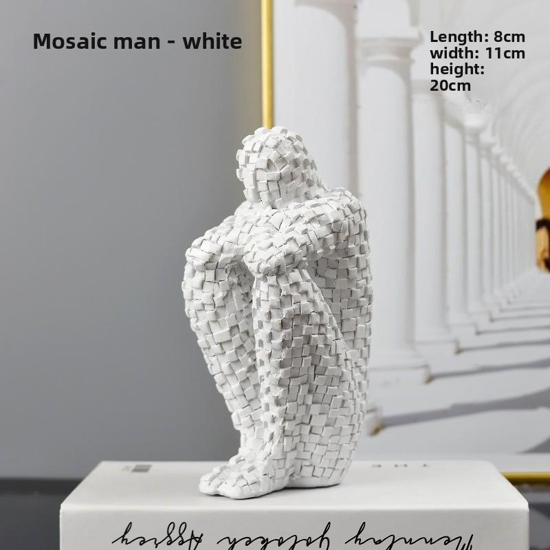 Simple modern bookend ornament mosaic character porch living room wine cabinet TV cabinet office light luxury decoration