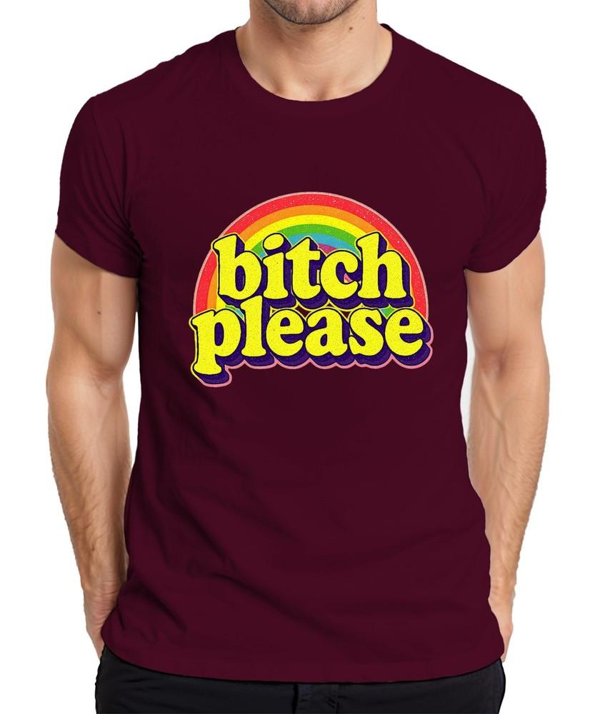 Bitch Please Retro Rainbow 70s Cheeky Gift Funny Groovy Unisexs T Shirt